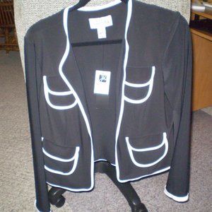 JOSEPH RIBKOFF BLACK AND VANILLA JACKET  14 NWT